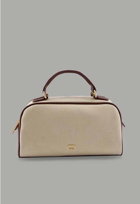 PU Leather Canvas HandBag