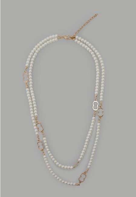 Faux Pearls Multistrand Necklace