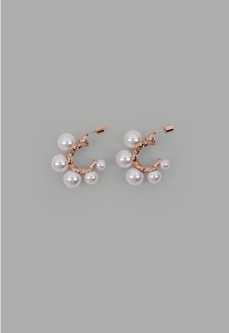 Faux Pearls Embellished  Earrings