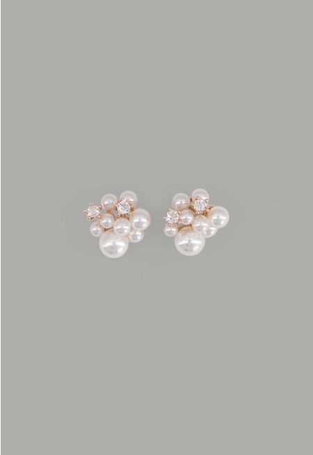 Crystal Pearl Embellished Earrings