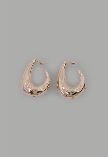 Sleek Golden Metallic Earrings