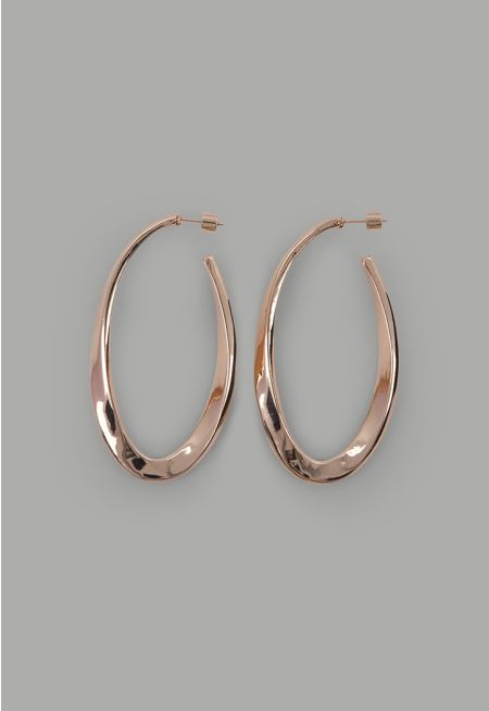 Sleek Golden Metallic Earrings