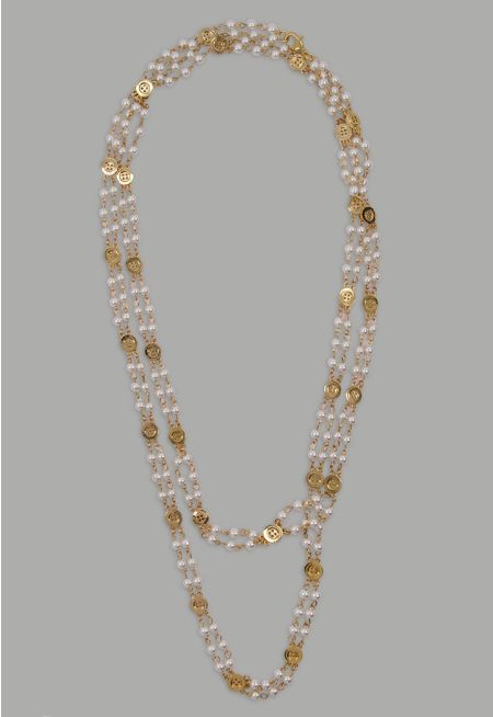 Faux Pearls Embellished Necklace