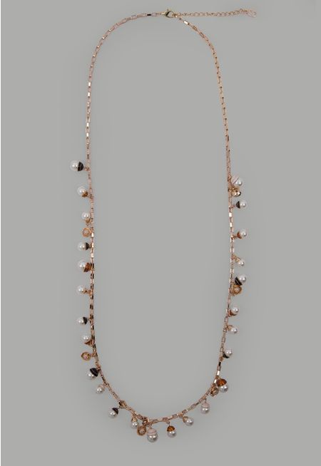 Faux Pearls Embellished Necklace