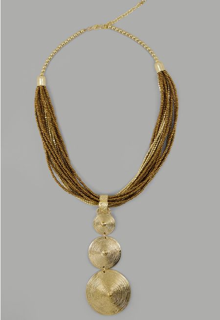 Multistrand Contrast Beaded Necklace