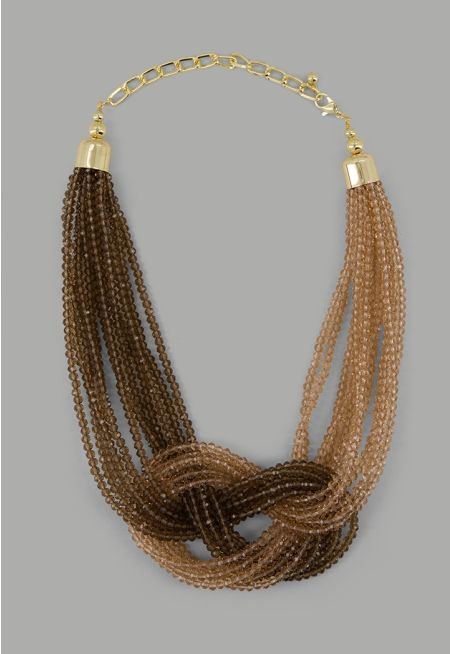 Contrast Crystal Embellished Intricate Necklace