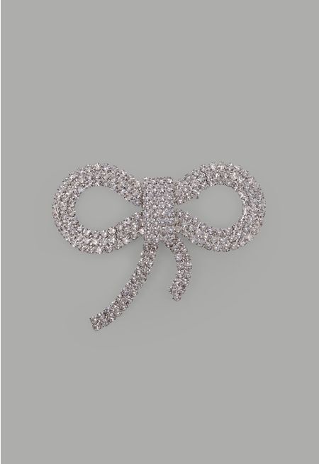 Crystal Embellished Ribbon Brooch