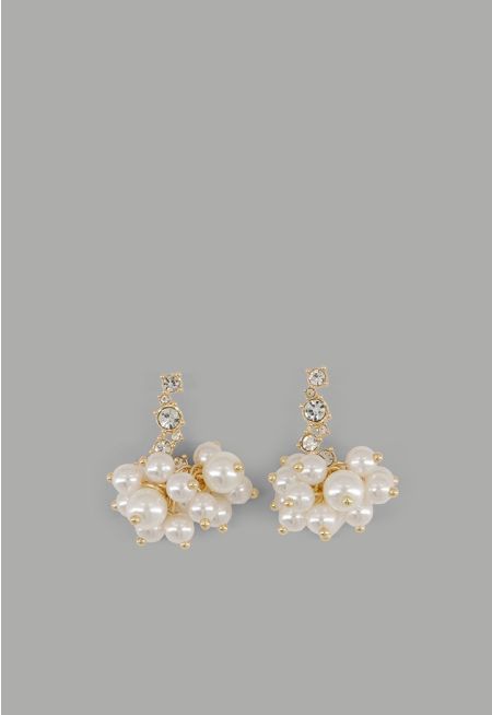 Faux Pearls Embellished Earrings