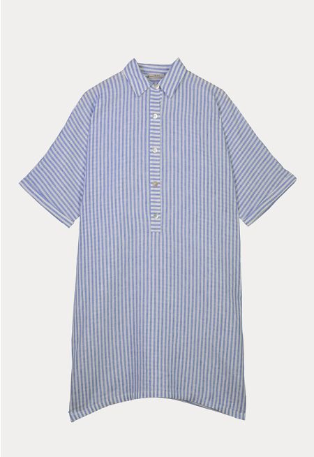 Contrast Striped Long Kaftan Dress