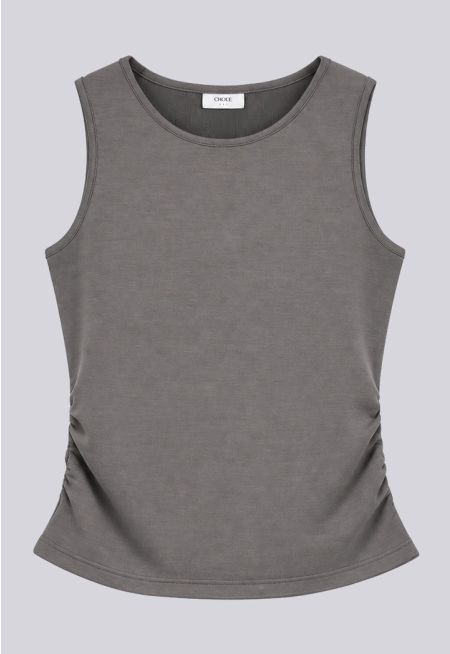 Gathered Jersey Tank Top