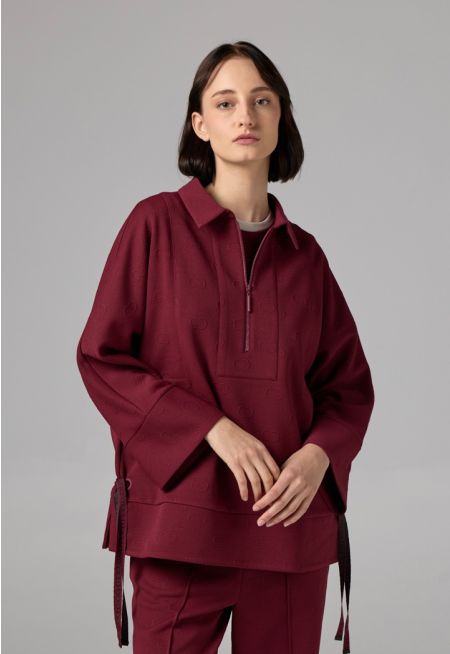 Long Sleeve Monogram Blouse