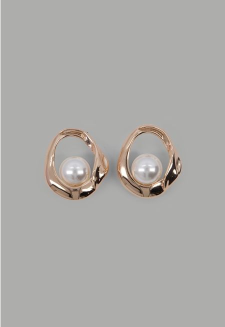 Faux Pearls Embellished  Earrings