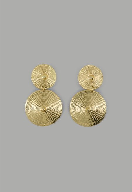 Round Shpe Golden Metallic Earrings