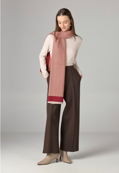 Contrast Intrciate Winter Shawl