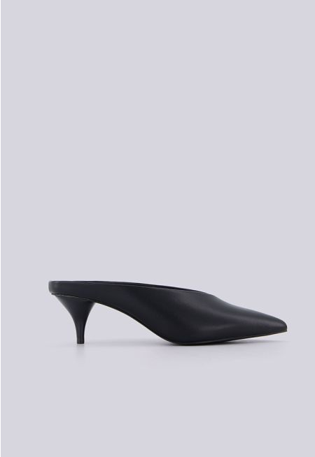 Pointed Toe Leather Mules