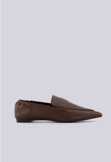 Pointed Toe Leather Flats
