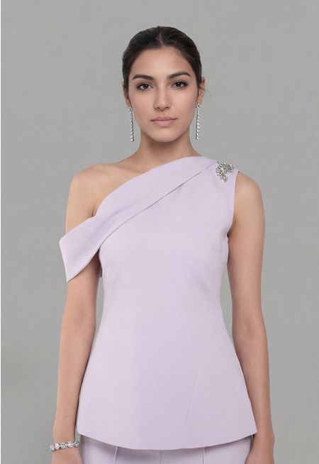 One Shoulder Solid Top