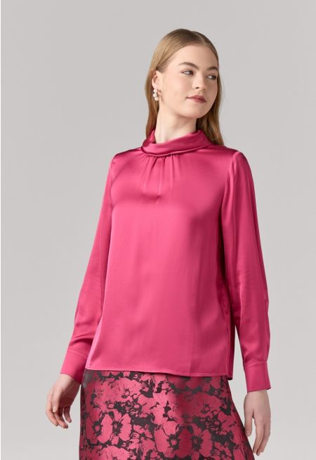 Folded Collar Basic Blouse