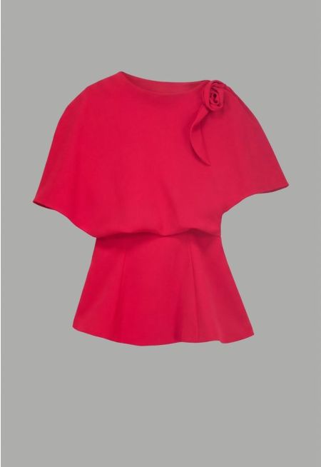 Solid Top With Attached 3D Flower 