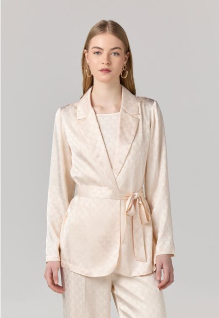 Solid Monogram Belt Jacket