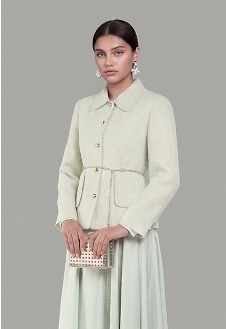 Tweed Lurex Frayed Jacket