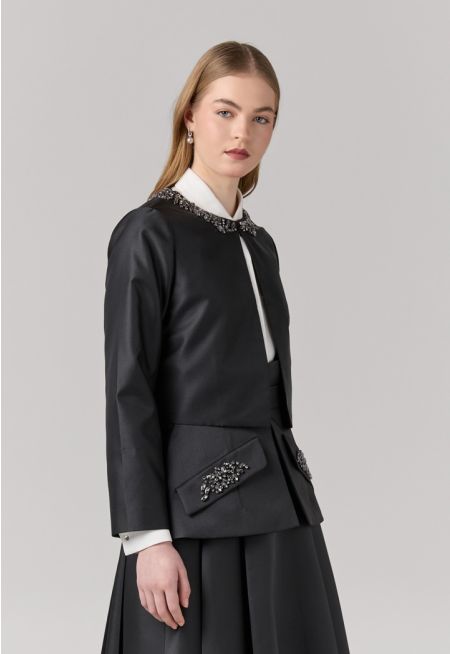 Crystal Embellished Cropped Jacket