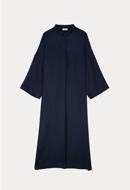 Drop Shoulder Jersey Long Dress