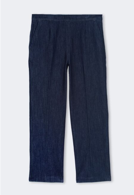 Straight Legs Basic Denim Trousers
