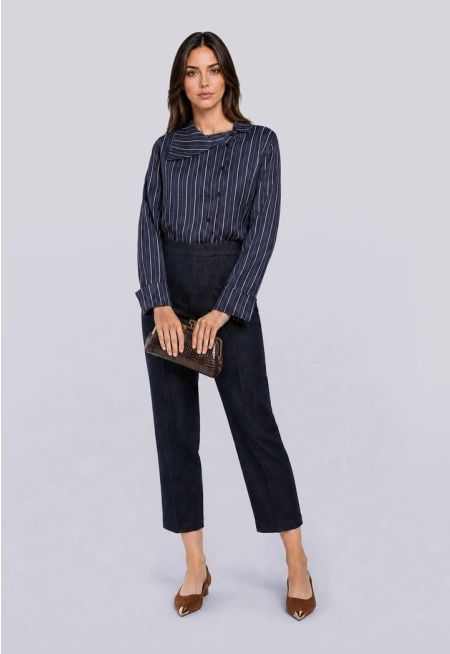Straight Cut Basic Denim Trousers
