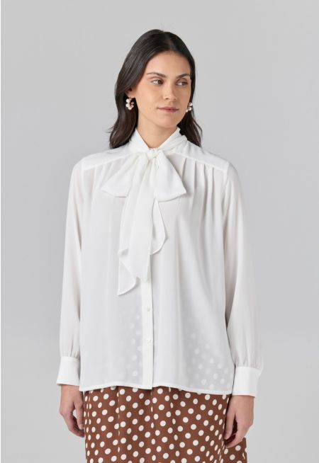 Basic Tie Neck Shirt