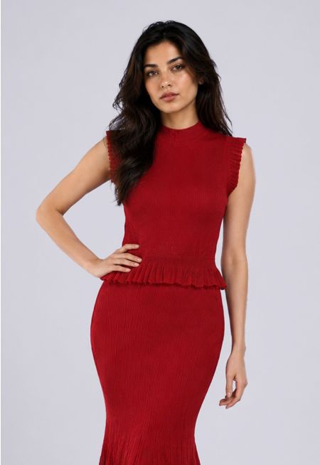Solid Knitted Sleeveless Top