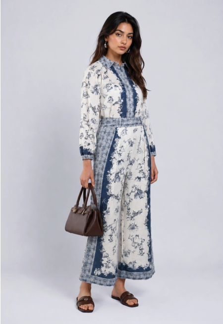 Printed Straight Leg Trousers