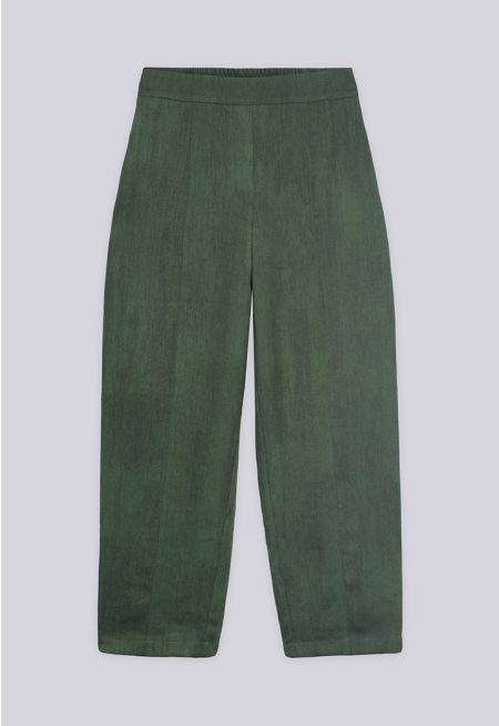 Solid High Waist Trousers