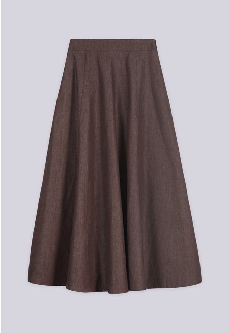 Solid Flared Skirt