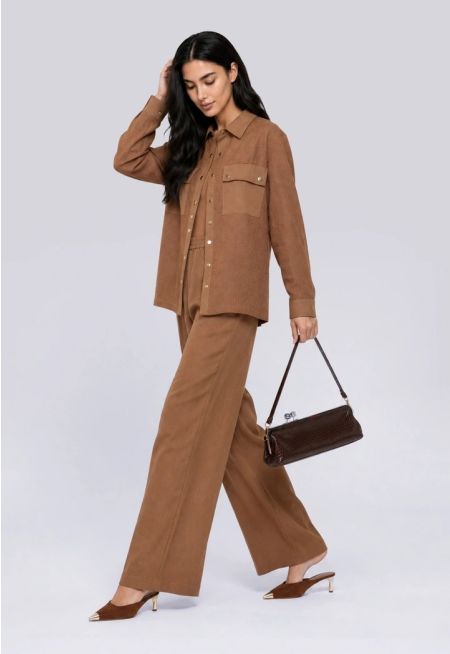High-Waist Basic Trousers