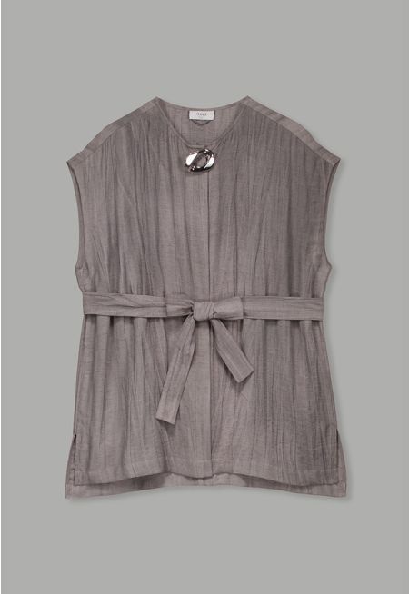Basic Crinkled Sleeveless Top