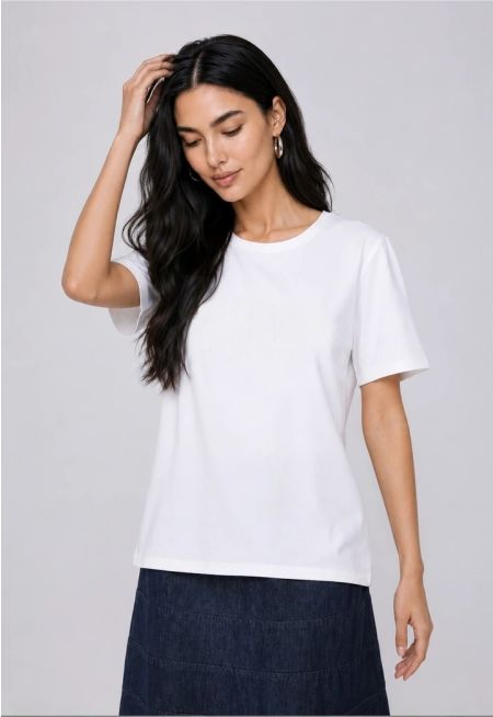 Monogram T-shirt With Laser-Cut Details