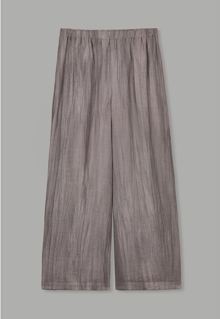 Crinkled Straight Cut Trousers 