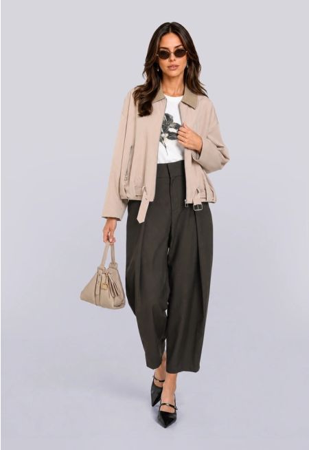 Solid Wide Leg Trousers