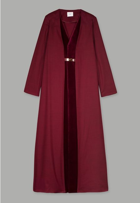 Double Layered Belted Abaya