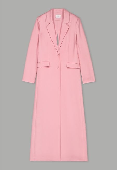 Solid Notched Collar Abaya