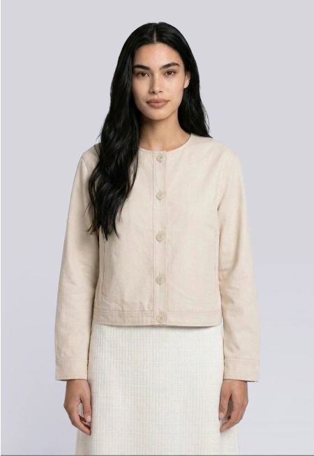 Solid Button-Up Jacket