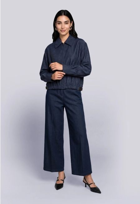 Wide Leg Denim Trousers 