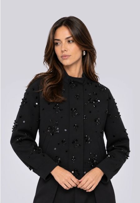 Sequin Crystal Embellished Jacket