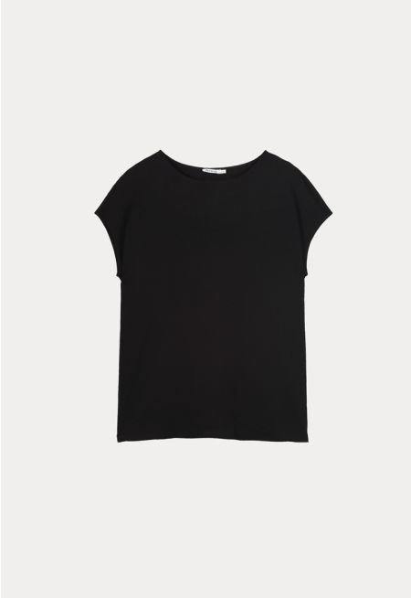 Solid Sleeveless Polyester T-Shirt -Sale