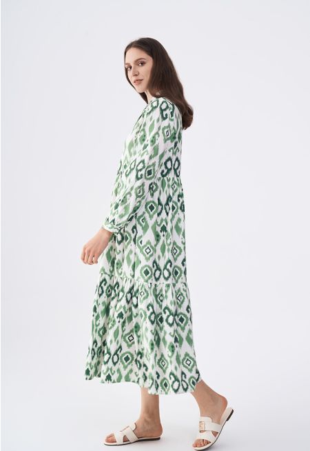 Printed Tiered Maxi Dress