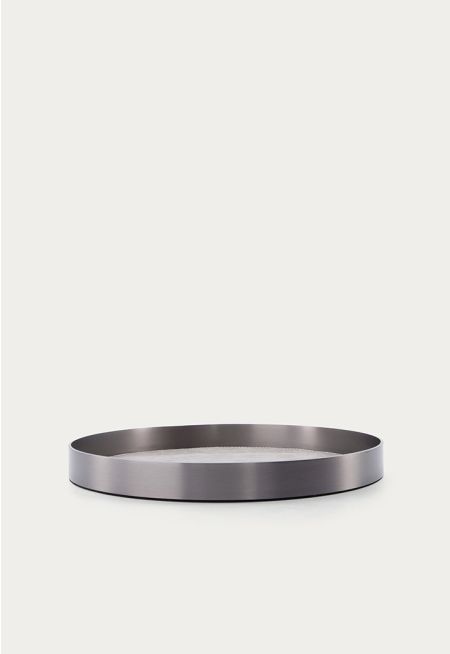 Stainless Steel & Leather Tray