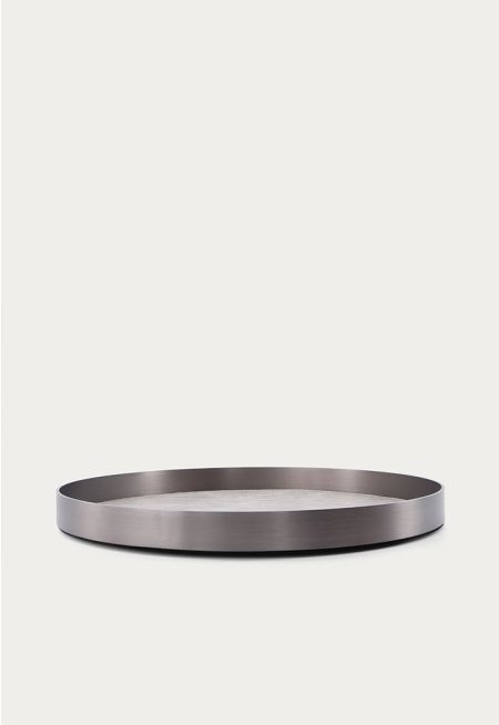Stainless Steel & Leather Tray