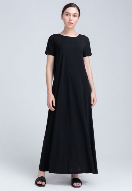 Long Solid Jersey Dress