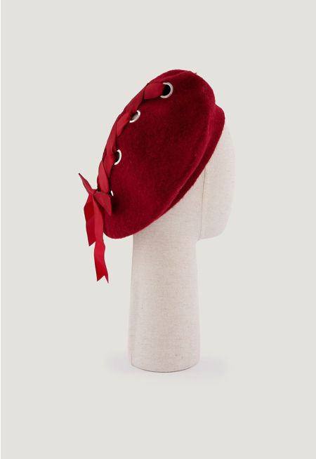 Tie Ribbon Beret Hat
